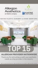 We are thrilled to be ranked among the top 15 Allergan accounts nationwide and we couldn’t do it without your trust and support! We are truly grateful for the amazing trust our patients place in us for their treatments. You all make our days brighter, and are the reason we do what we do! 

We’re eagerly looking forward to welcoming you back soon or meeting you for the first time. If you haven’t experienced our exceptional care yet, what are you waiting for?!?

To Schedule/Inquire ⬇️⬇️⬇️
📱314-991-5438
📧spa@nayak.net
